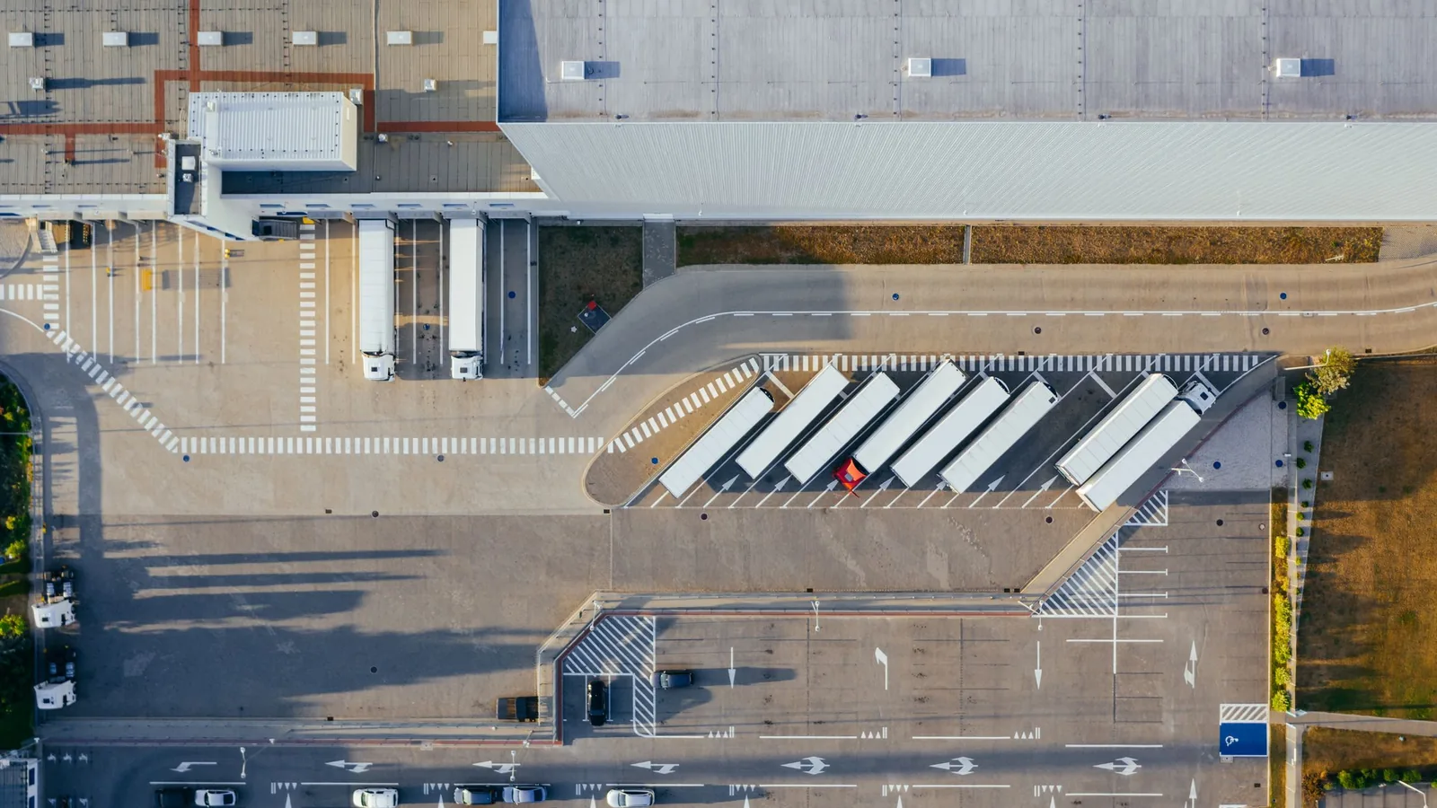 Commercial parcel and access roads from altitude